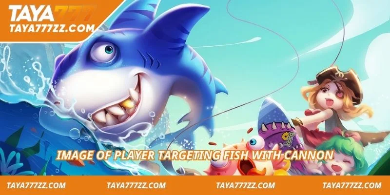 Image of player targeting fish with cannon